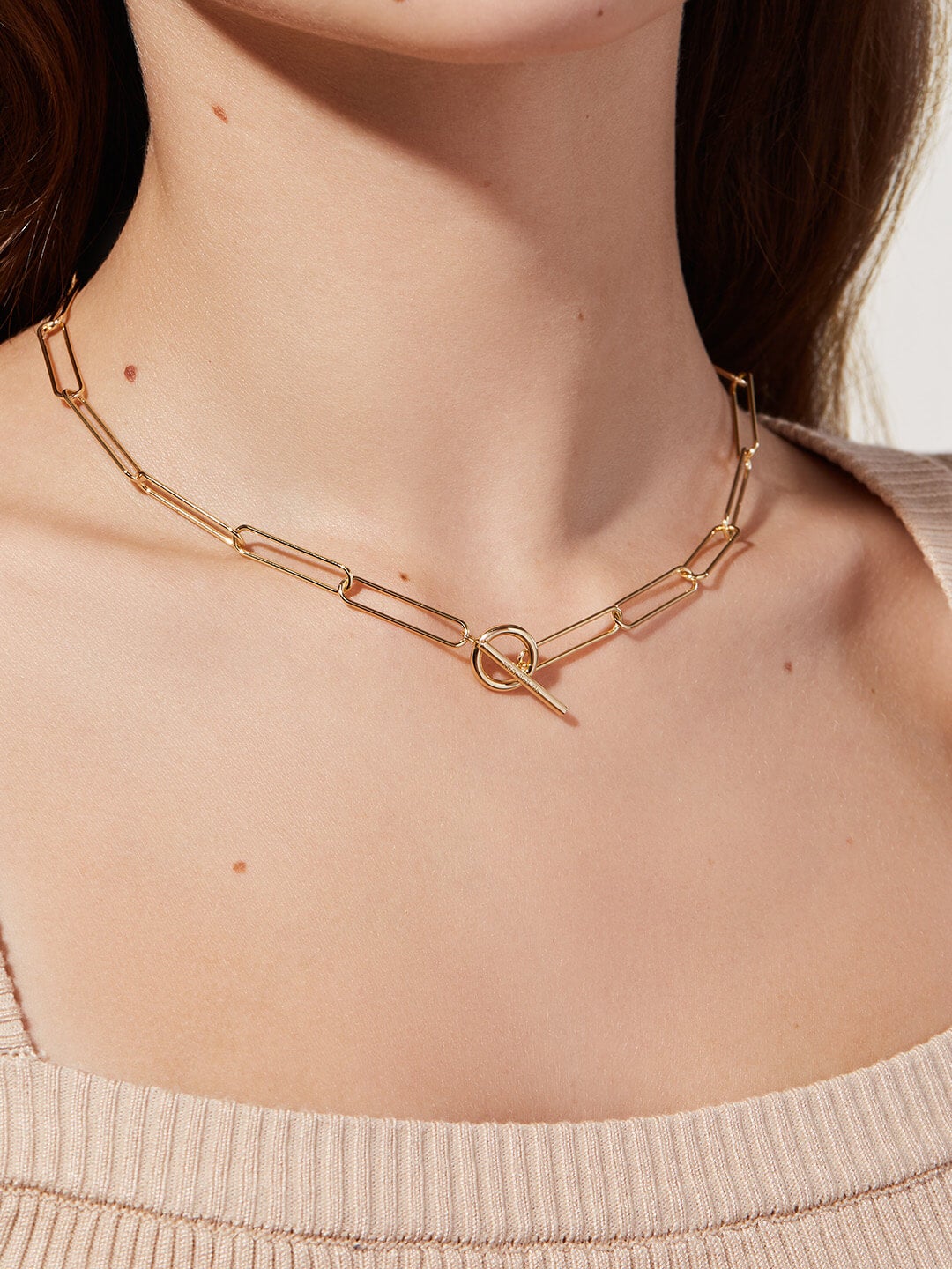 Ana Luisa Jewelry Necklaces Layered Necklace Paper Clip Chain Necklace Alyssa Sterling Silver Gold