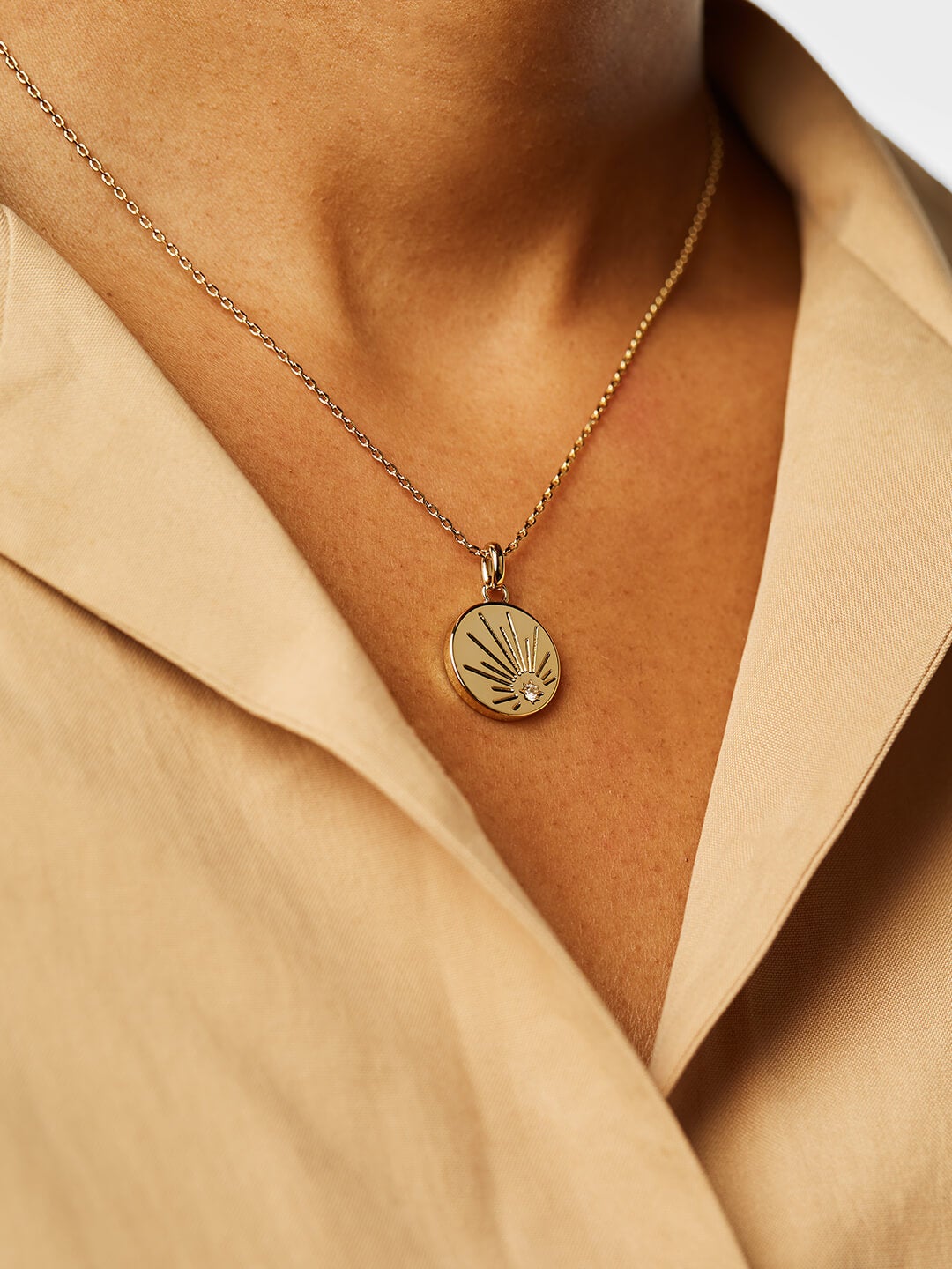 Ana Luisa Necklace Pendant Necklace Astro Coin Necklace Cari Reversible Gold