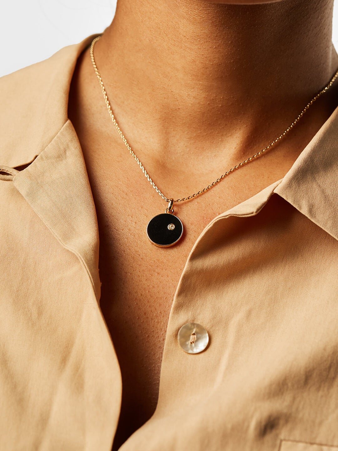 Ana Luisa Necklace Pendant Necklace Astro Coin Necklace Cari Reversible Gold