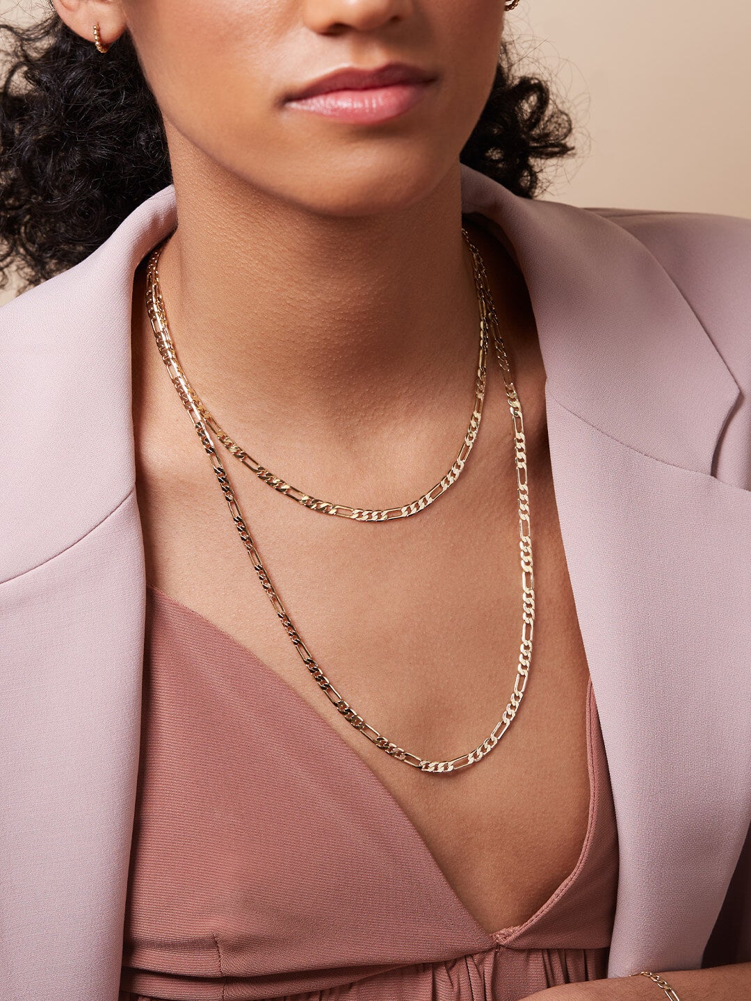 Ana Luisa Jewelry Necklaces Chain Figaro Chain Necklace Leo Bold Short Gold