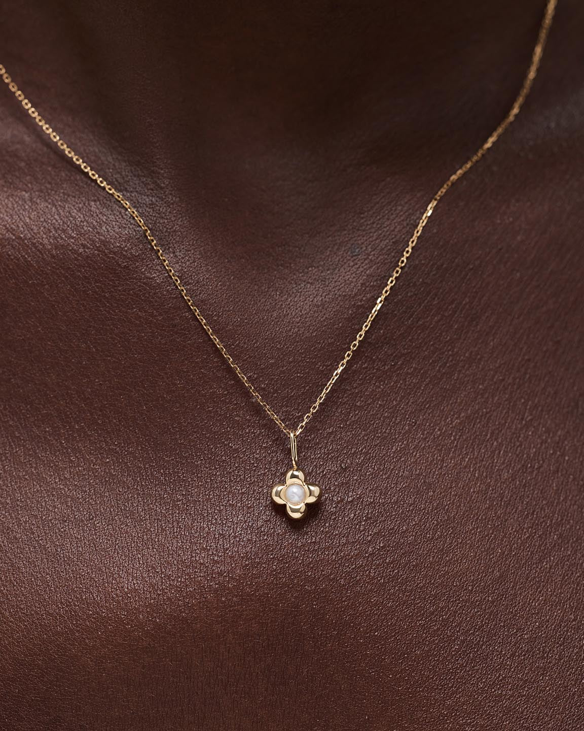 Solid Yellow Gold - Pearl Mini Liora Necklace