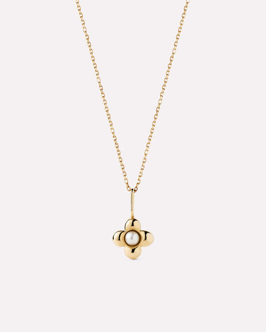 Solid Yellow Gold - Pearl Mini Liora Necklace