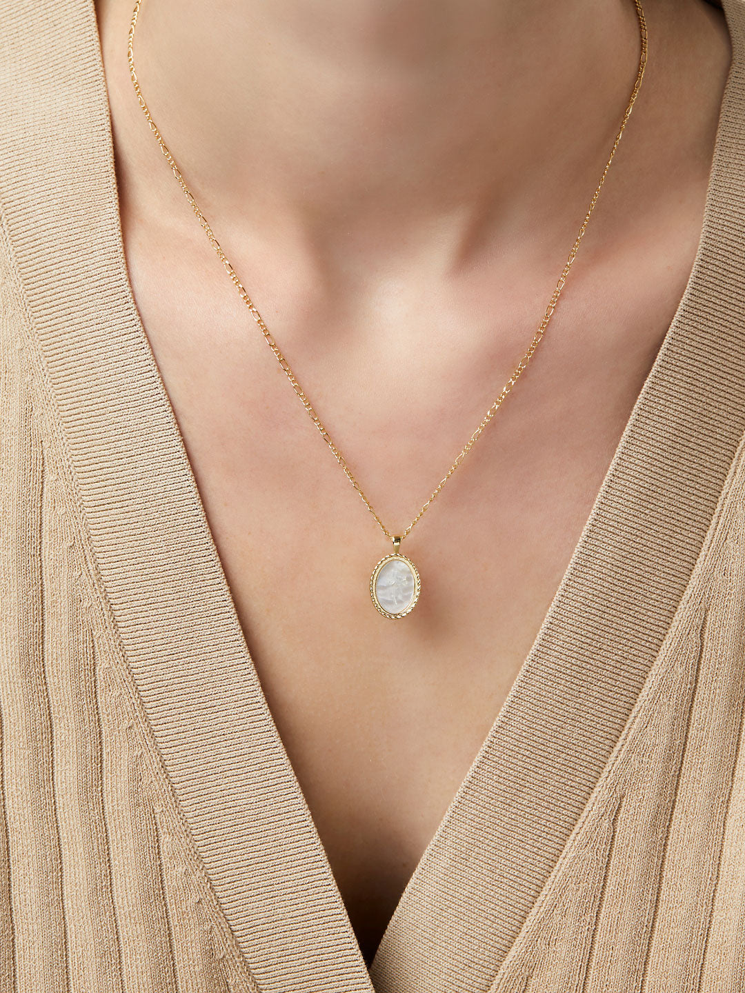 Ana Luisa Jewelry Necklace Pendant Necklace Rose Engraved Necklace Hannah Gold