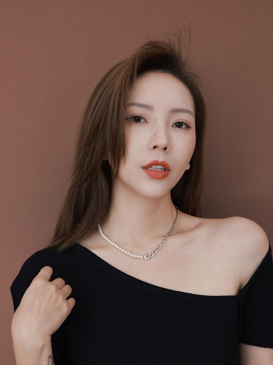 Ana Luisa Jewelry Necklaces Bold Chains Pearl Chain Necklace Missanti Rhodium