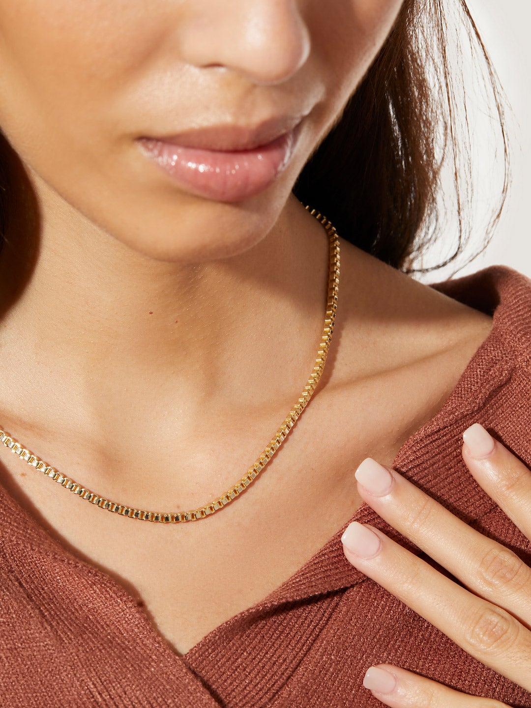 Ana Luisa Jewelry Necklaces Medium Chains Box Chain Necklace Shae Gold