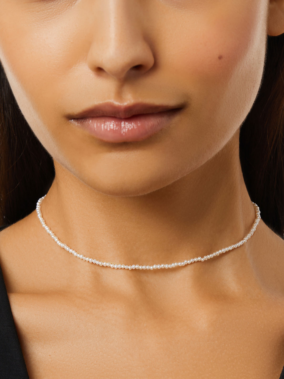 Ana Luisa Jewelry Necklaces Medium Chains Pearl Choker Necklace Adelaide Gold
