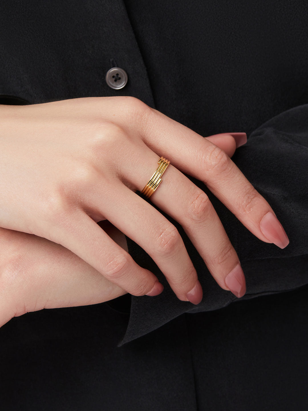 Ana Luisa Jewelry Rings Medium Bands Gold Statement Ring Lea Silver