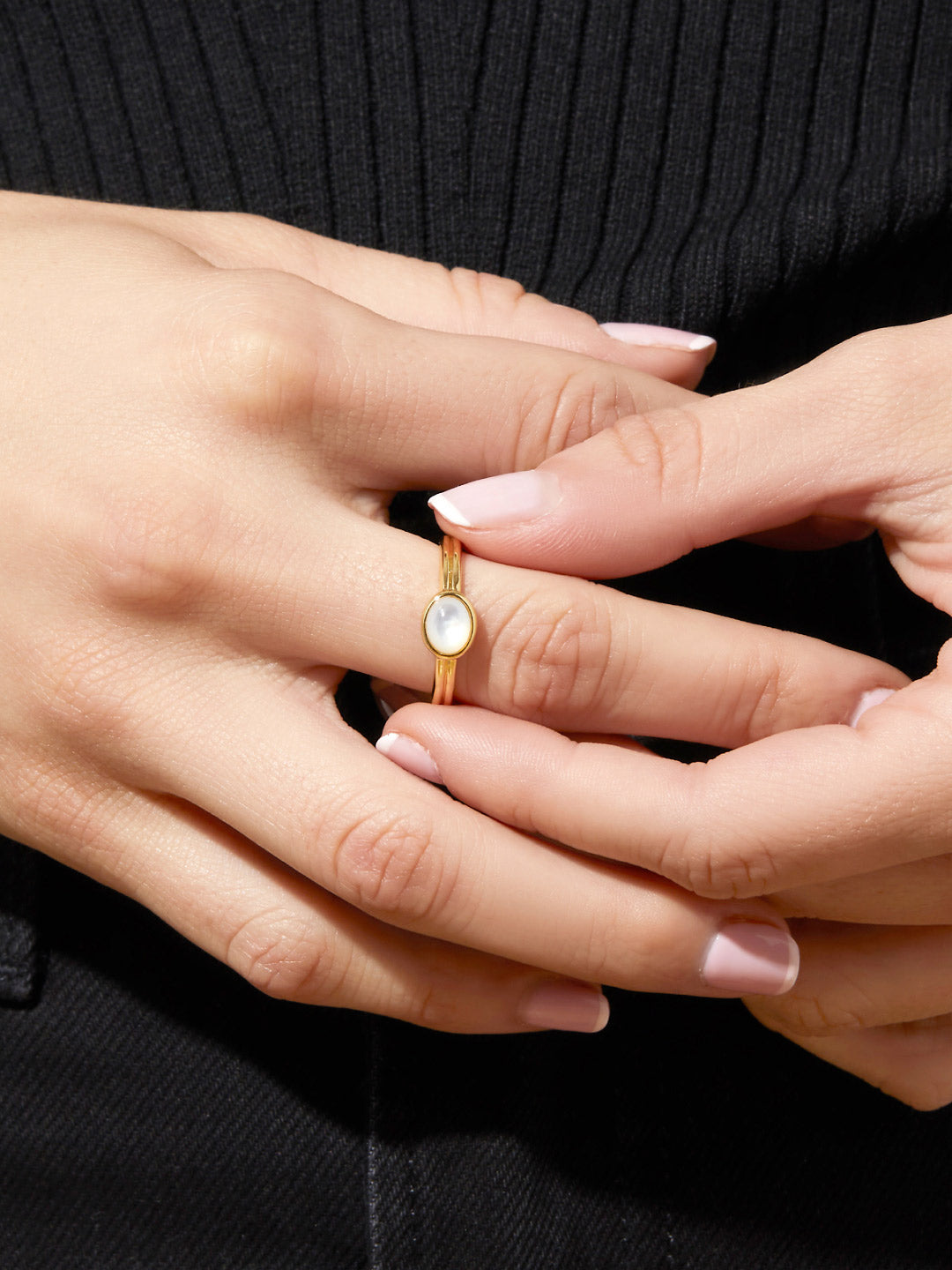Ana Luisa Jewelry Rings Statement Rings Mother Of Pearl Ring Rae Gold