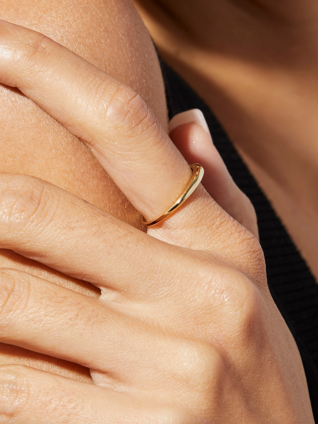 Ana Luisa Jewelry Rings Thin Band Ring Gold Dome Ring Jones Silver