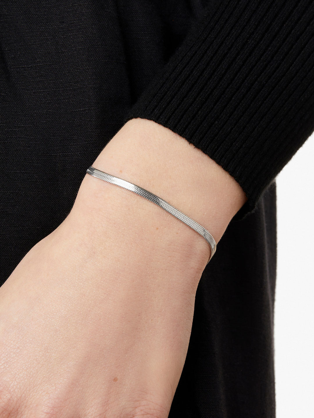 Ana Luisa Jewelry Bracelets Medium Chains Herringbone Bracelet Atlas Silver Stainless Steel