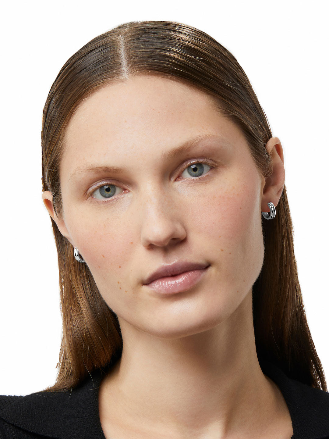 Ana Luisa Jewelry Earrings Huggie Huggie Hoop Earrings Asher Silver Rhodium