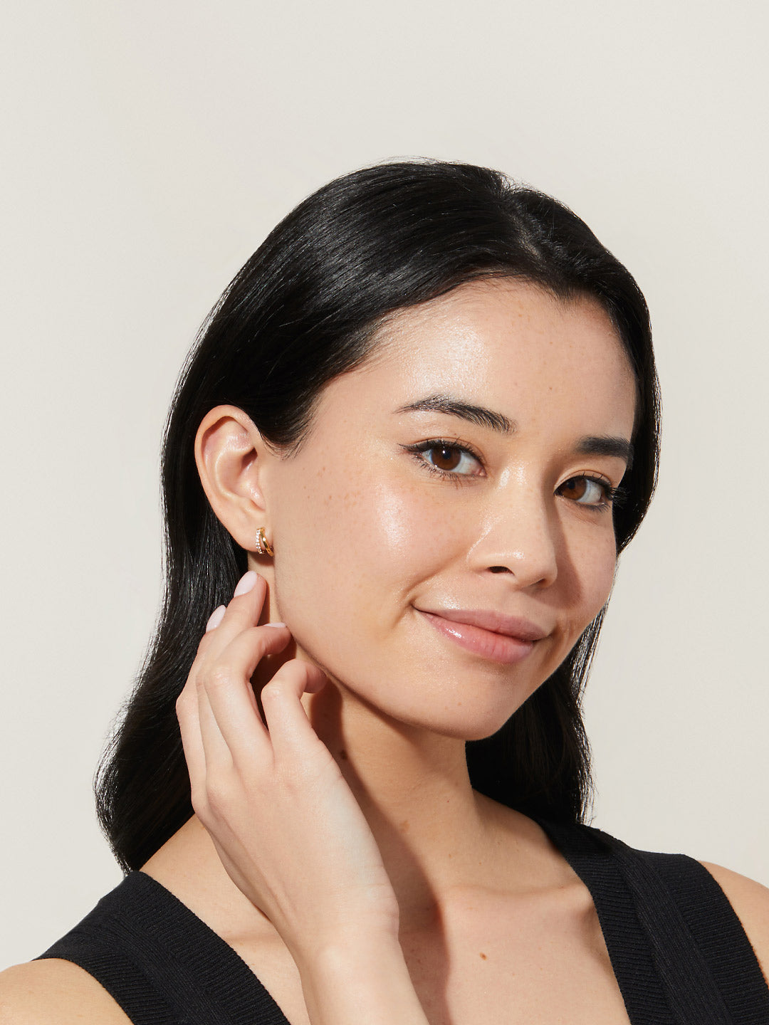 Ana Luisa Jewelry Earrings Medium Hoops Double Hoop Earrings Toda Mini Silver