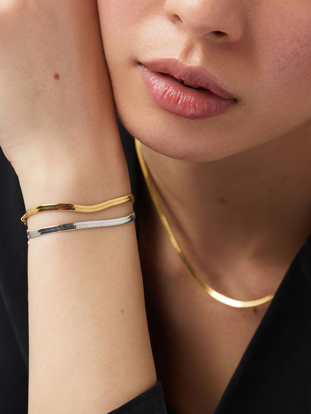 Ana Luisa Jewelry Herringbone Bundle Herringbone Bundle Gold Stainless Steel