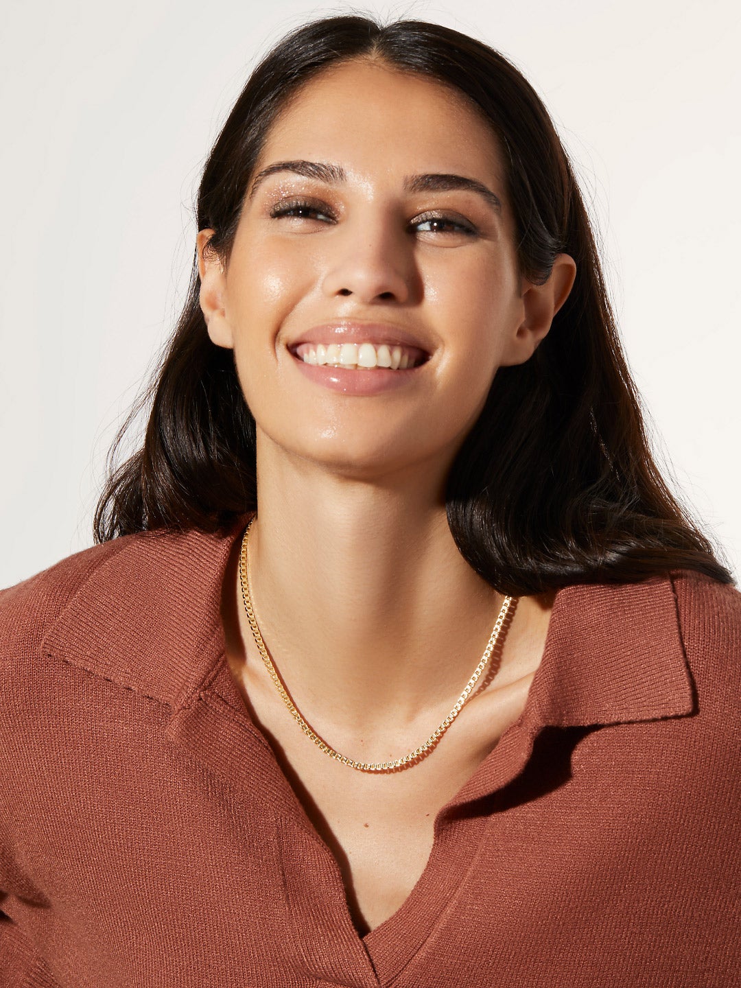 Ana Luisa Jewelry Necklaces Medium Chains Box Chain Necklace Shae Gold