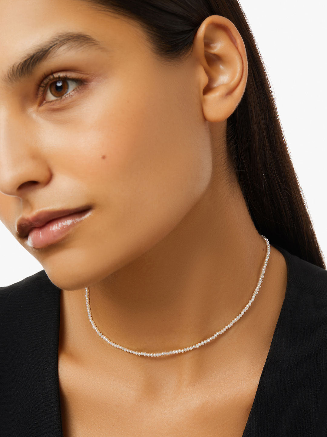 Ana Luisa Jewelry Necklaces Medium Chains Pearl Choker Necklace Adelaide Gold