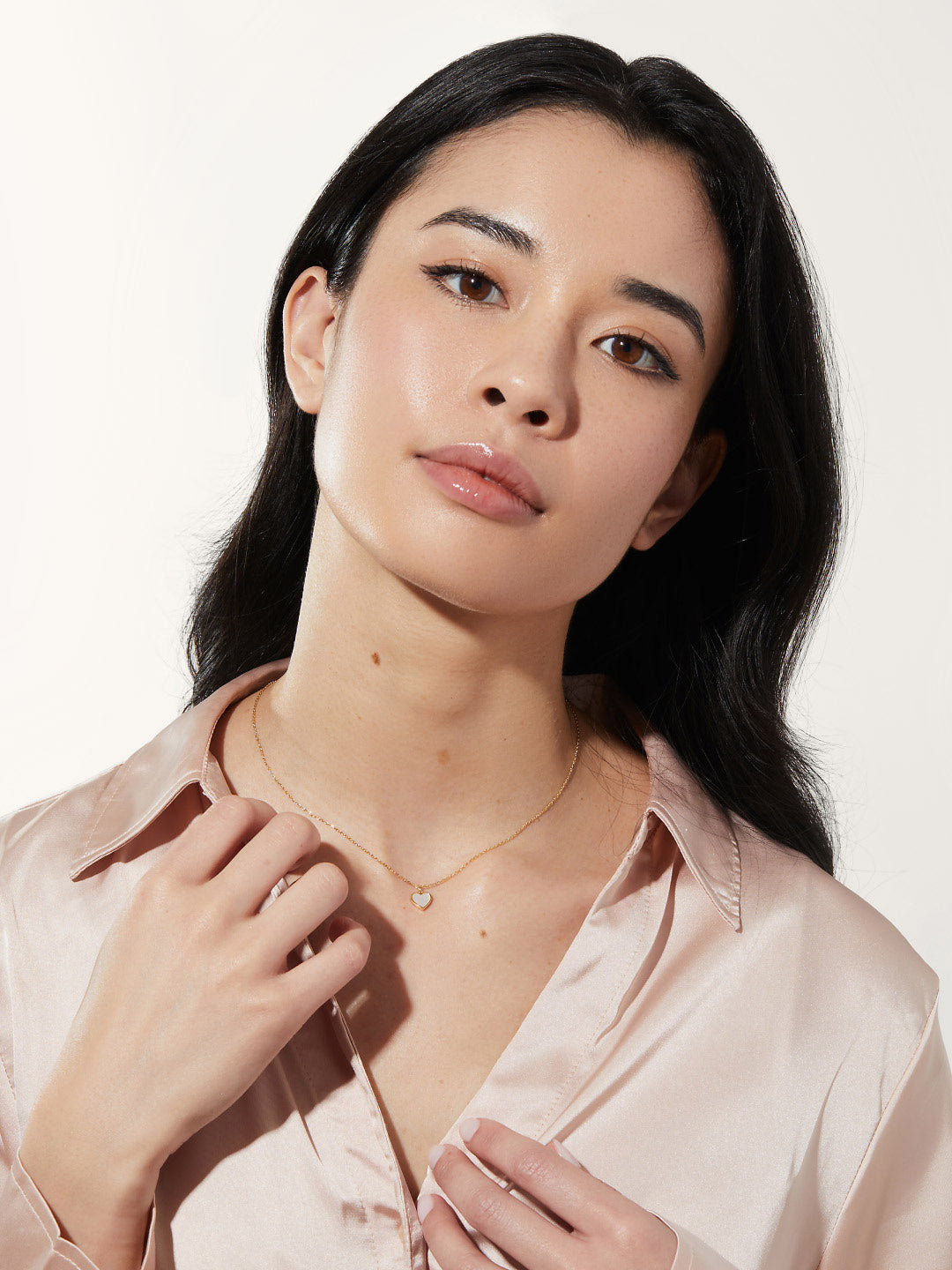Ana Luisa Jewelry Necklaces Pendants Gold Heart Necklace Laure Mother Of Pearl Gold