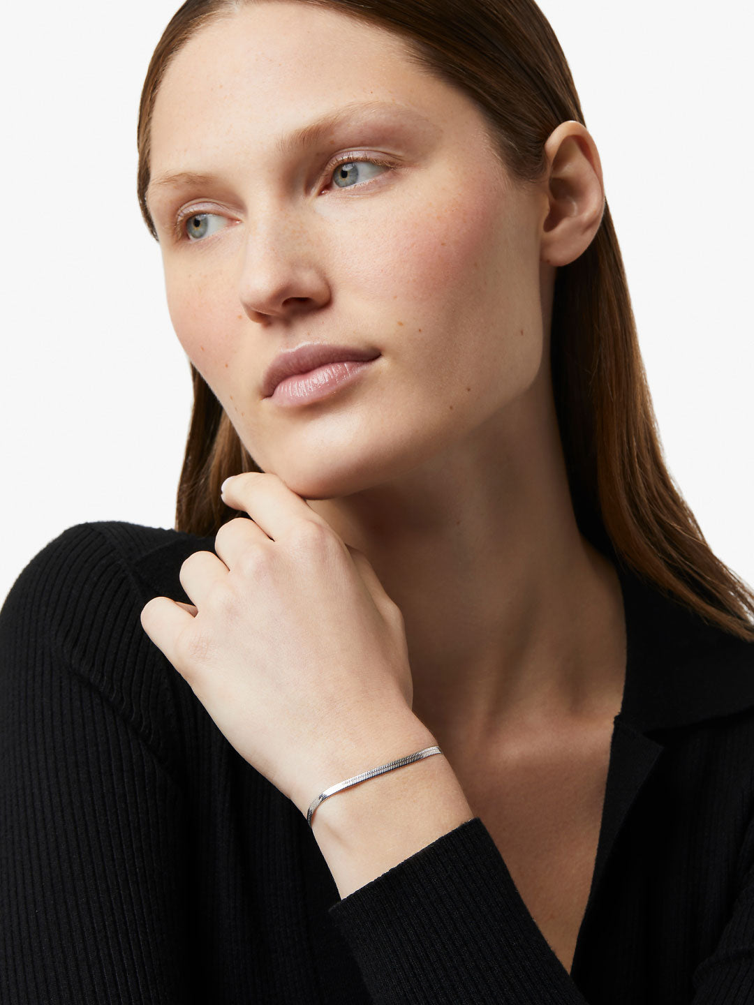 Ana Luisa Jewelry Bracelets Medium Chains Herringbone Bracelet Atlas Silver Stainless Steel