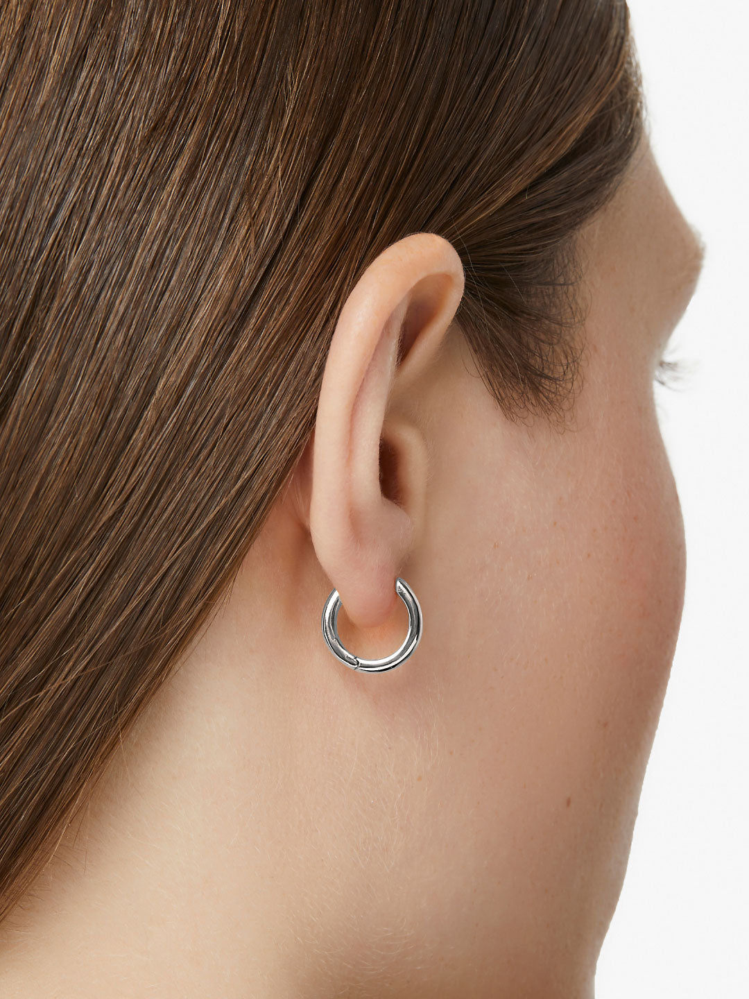Ana Luisa Jewelry Earrings Huggie Huggie Hoop Earrings Asher Silver Rhodium