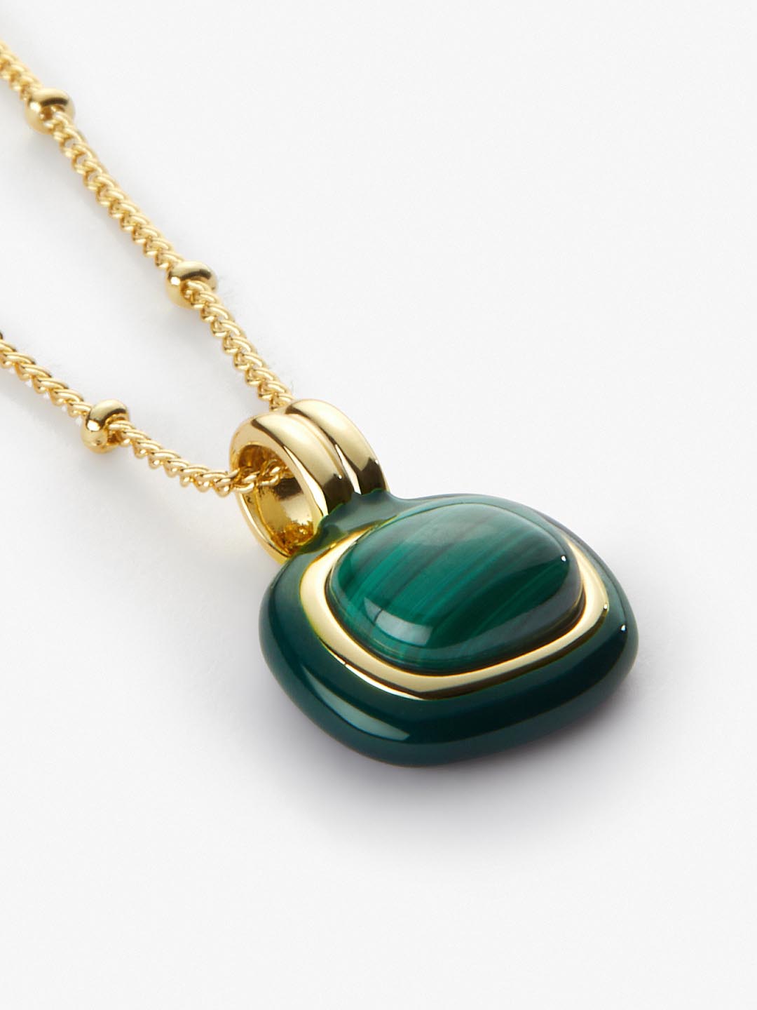 Ana Luisa Jewelry Necklaces Medium Chains Gold Statement Necklace Kensie Malachite Gold
