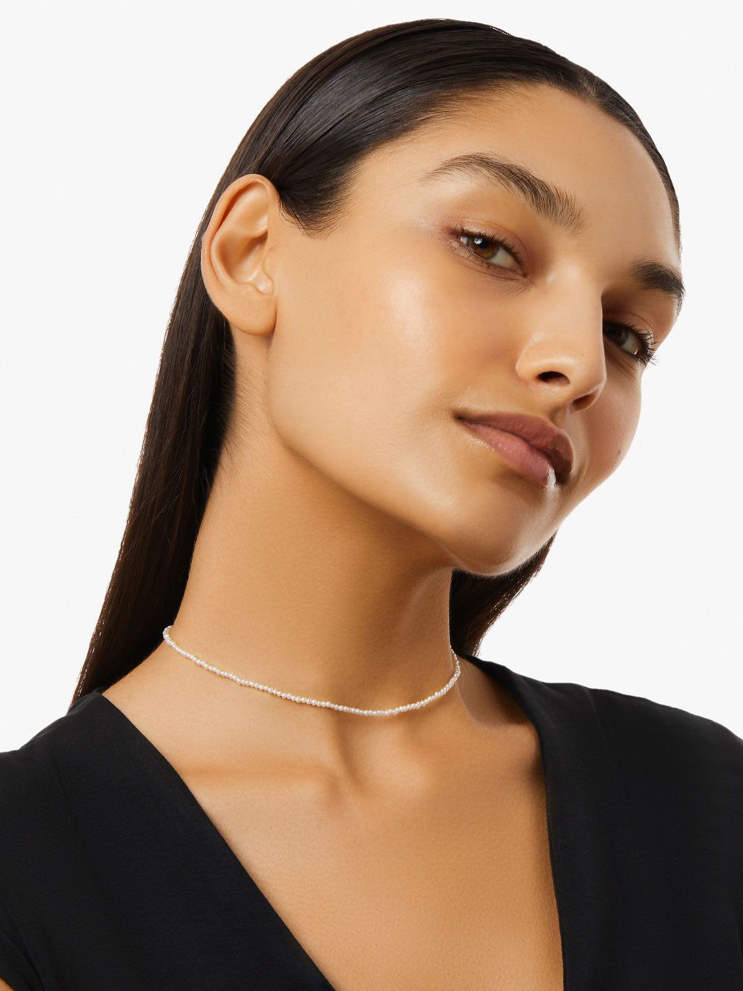 Ana Luisa Jewelry Necklaces Medium Chains Pearl Choker Necklace Adelaide Gold