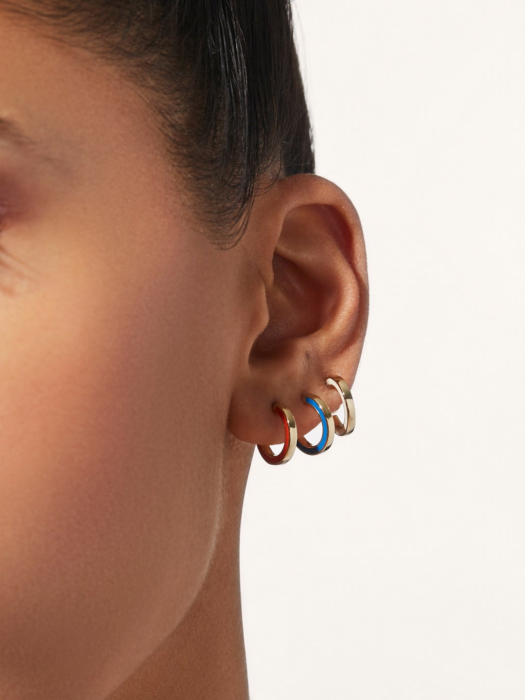 Ana Luisa Jewelry Earring Small Hoops Mini Hoop Earrings Cori Blue Gold