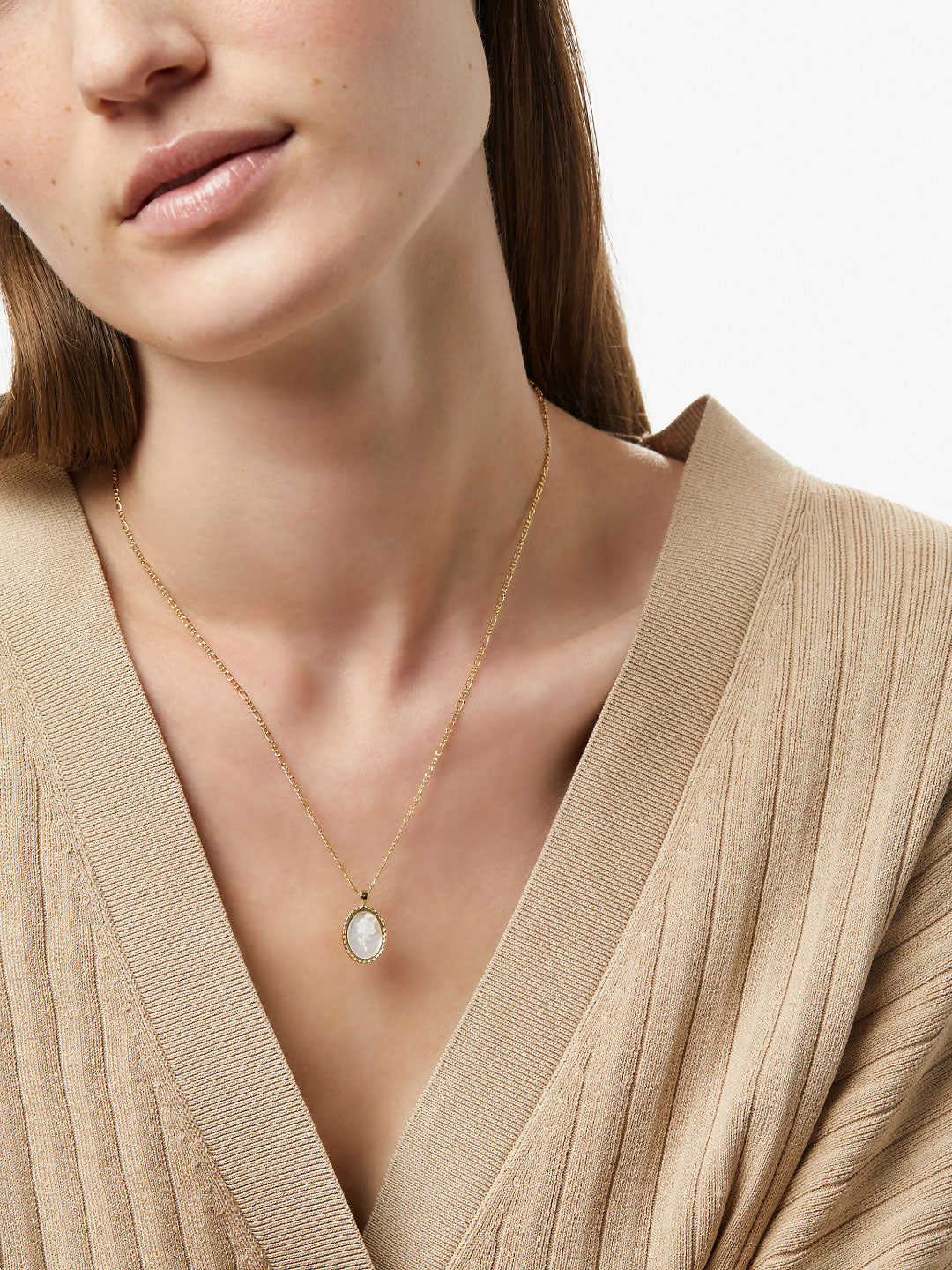 Ana Luisa Jewelry Necklace Pendant Necklace Rose Engraved Necklace Hannah Gold