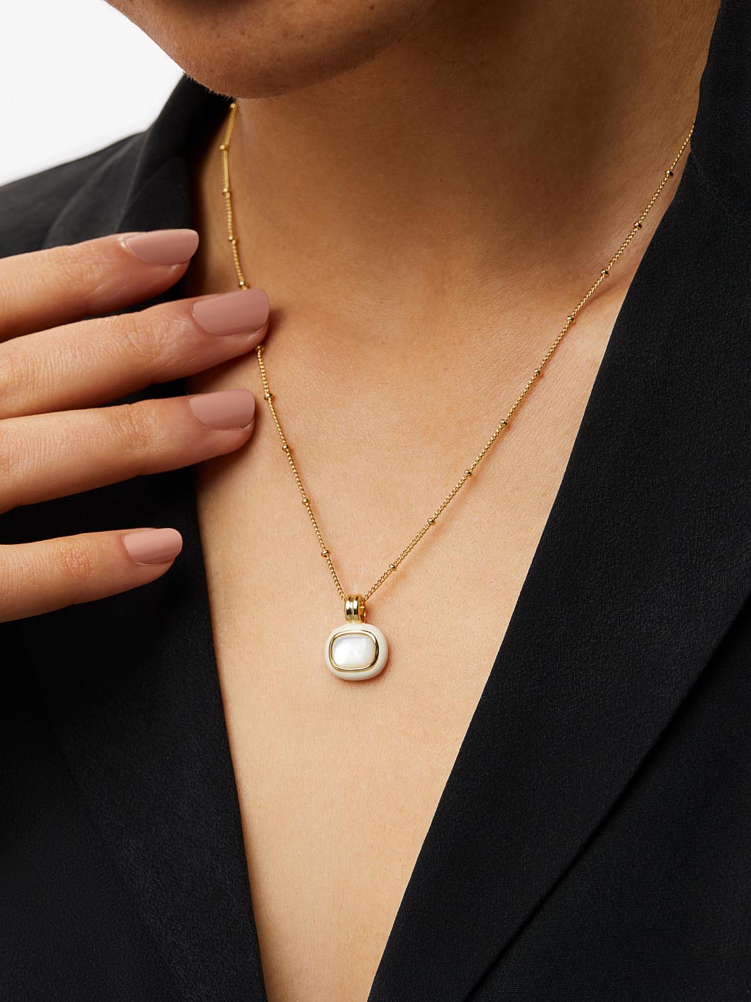 Ana Luisa Jewelry Necklaces Medium Chains Gold Statement Necklace Kensie Mother Of Pearl Gold