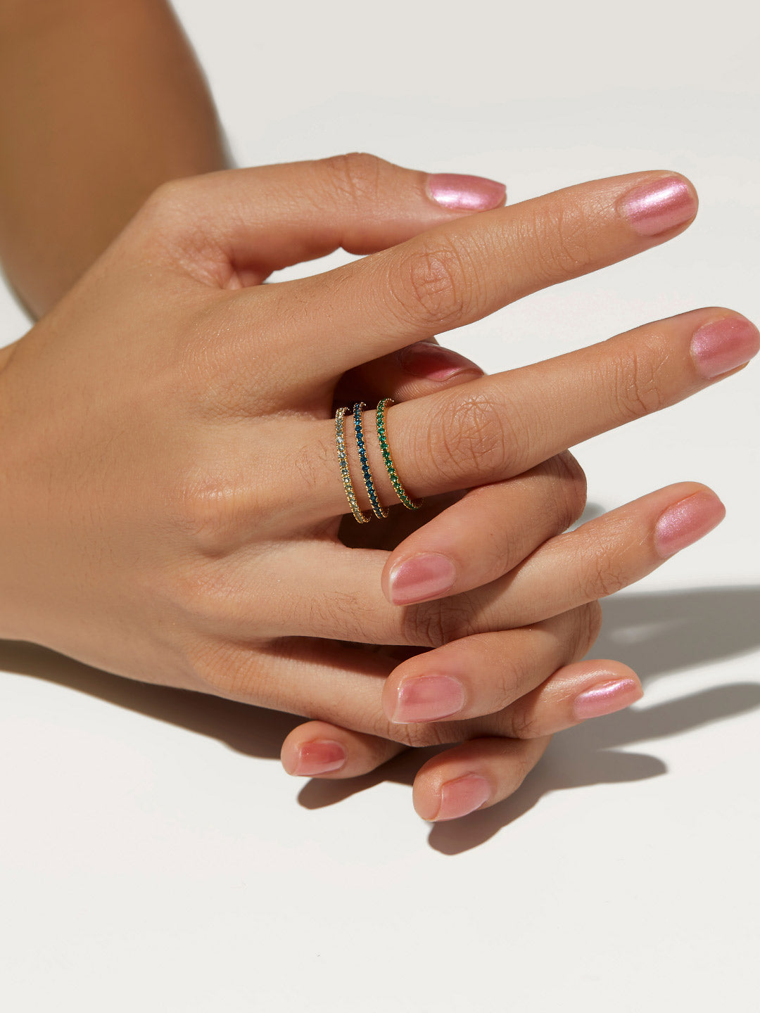 Ana Luisa Jewelry Rings Thin Bands Eternity Ring Minette Green Gold