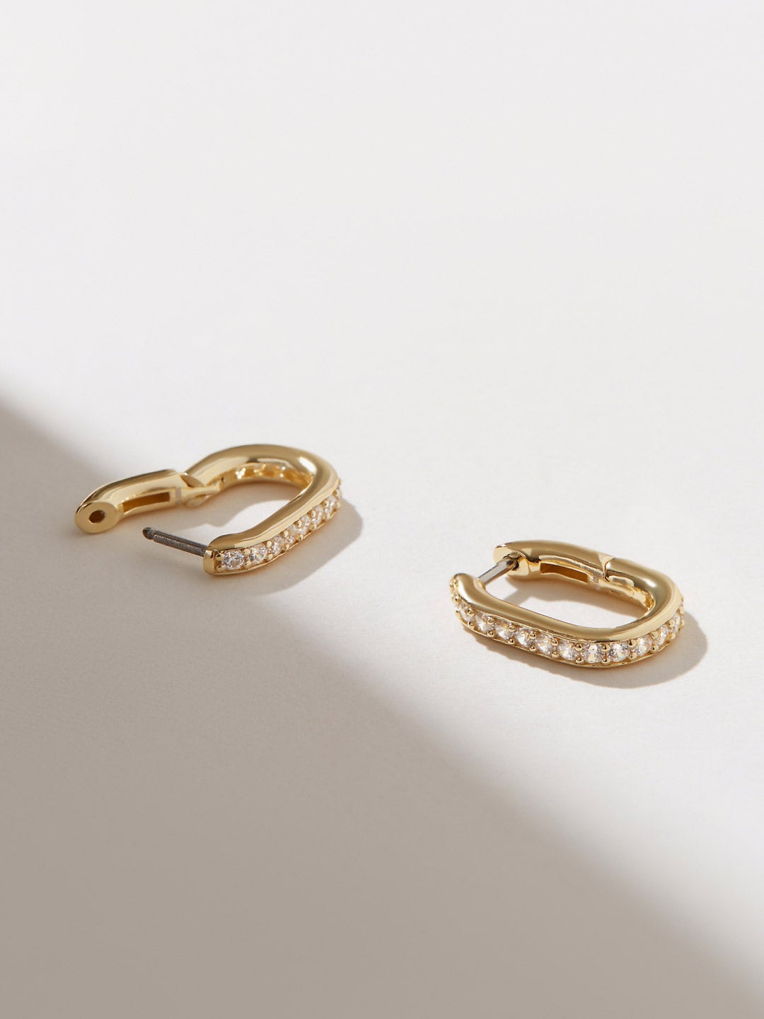 Ana Luisa Jewelry Earring Huggie Small Gold Hoop Earrings Rox Pave Silver