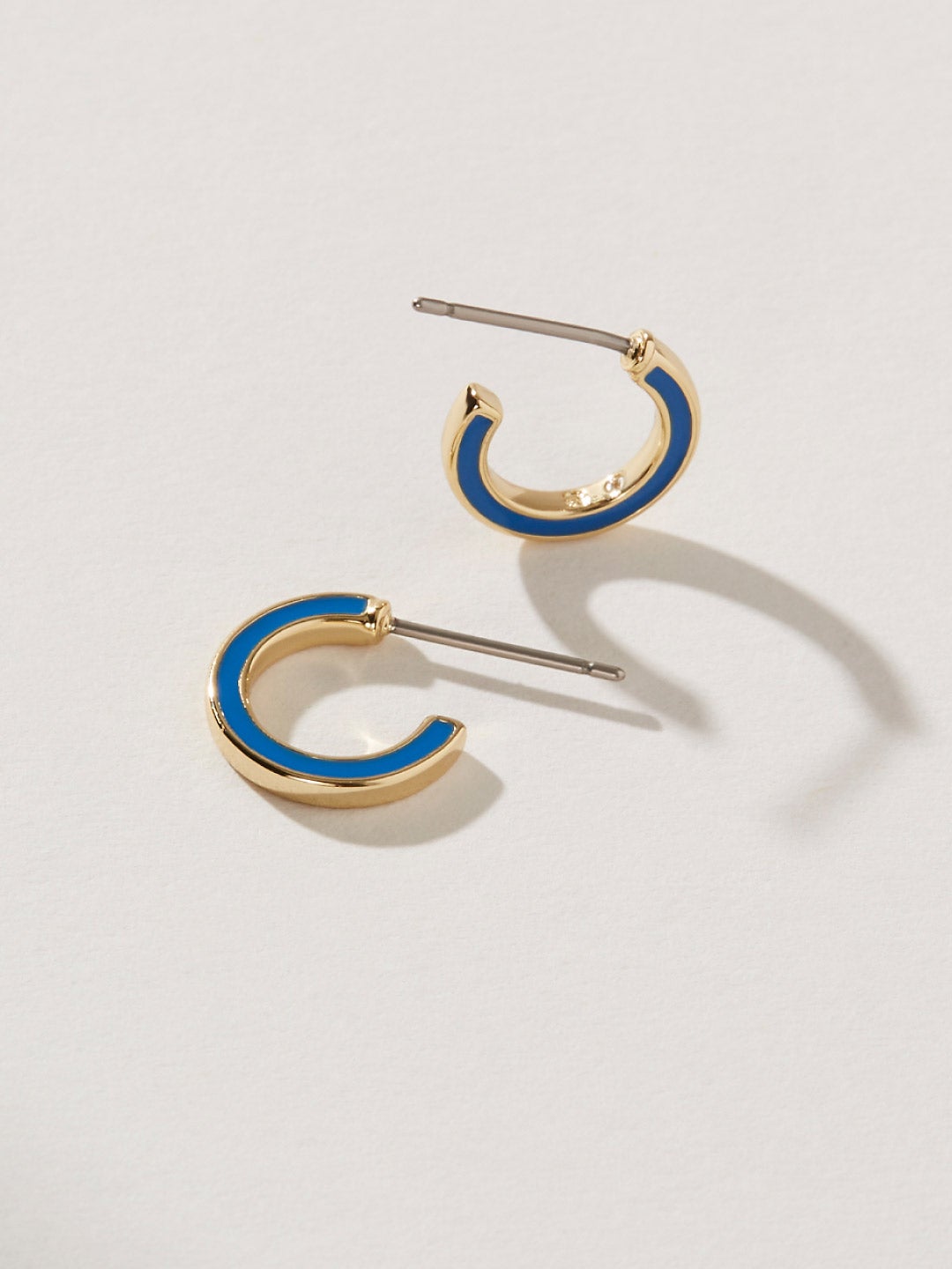 Ana Luisa Jewelry Earring Small Hoops Mini Hoop Earrings Cori Blue Gold