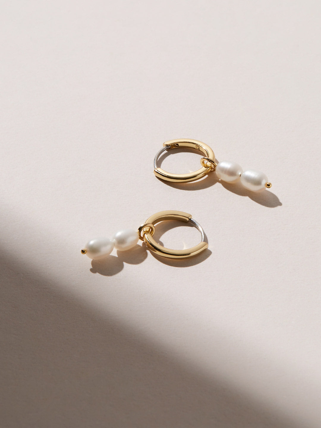 Ana Luisa Jewelry Earrings Huggie Pearl Huggie Hoops Double Frida Gold