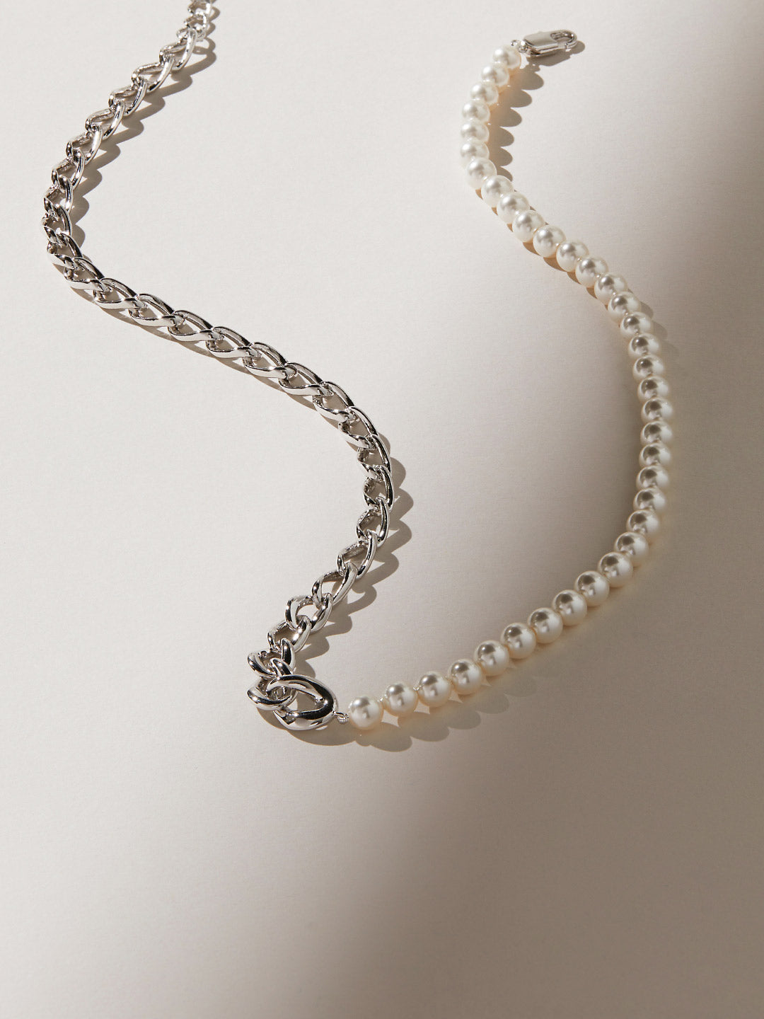 Ana Luisa Jewelry Necklaces Bold Chains Pearl Chain Necklace Missanti Rhodium