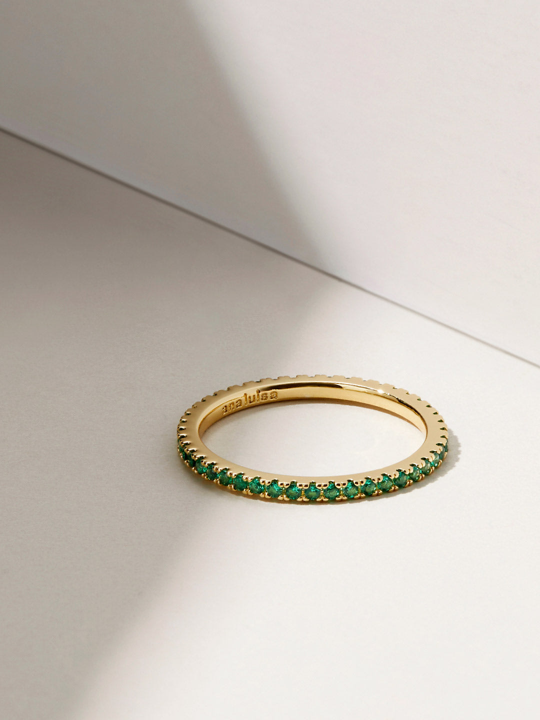 Ana Luisa Jewelry Rings Thin Bands Eternity Ring Minette Green Gold