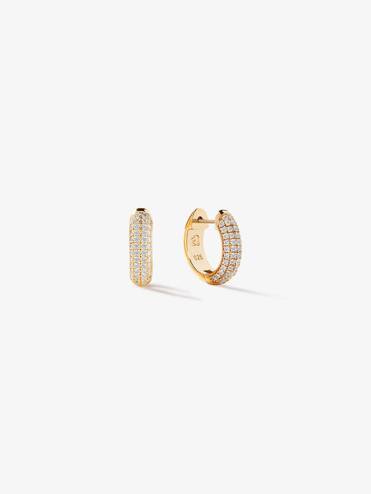 Ana Luisa Earrings Huggie Earrings Extra Pave Huggie Hoops Sonia Silver