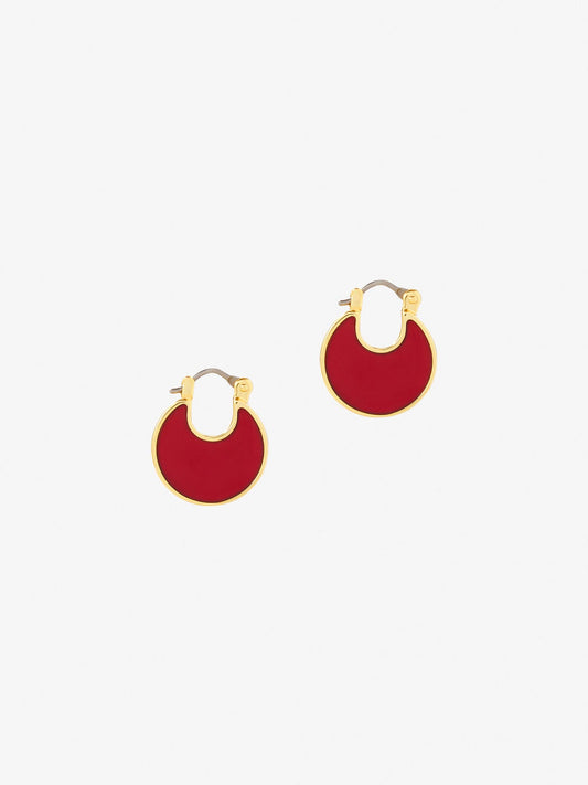 Ana Luisa Jewelry Earring Hoops Mini Hoop Earrings Mini Hana Burgundy Gold