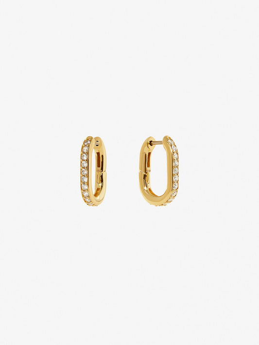 Ana Luisa Jewelry Earring Huggie Small Gold Hoop Earrings Rox Pave Silver
