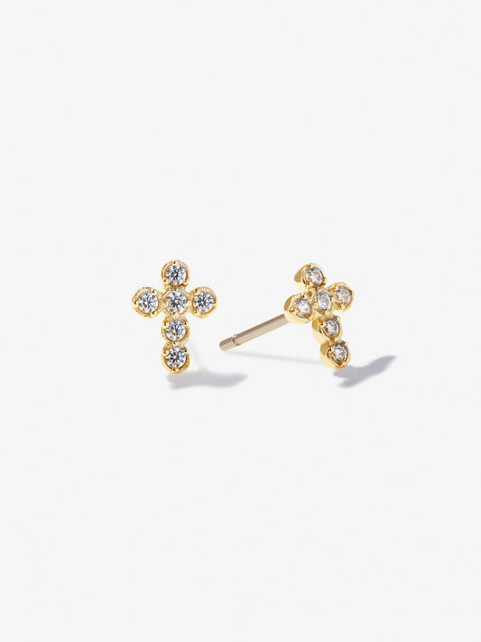 Ana Luisa Jewelry Earring Stud Cross Earrings Aaron Silver
