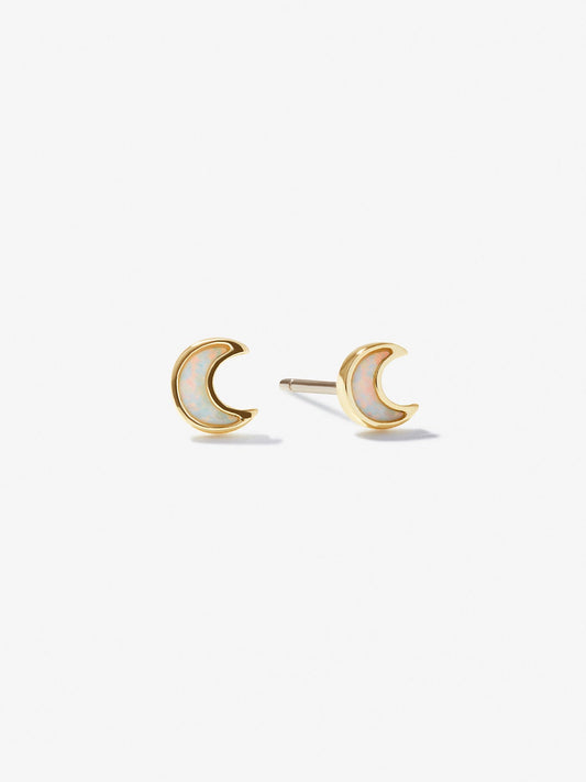 Ana Luisa Jewelry Earring Stud Opal Stud Earrings Crescent Opal Silver