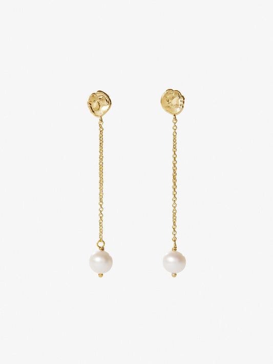 Ana Luisa Jewelry Earrings Chain Drop Pearl Earrings Ostrica Gold