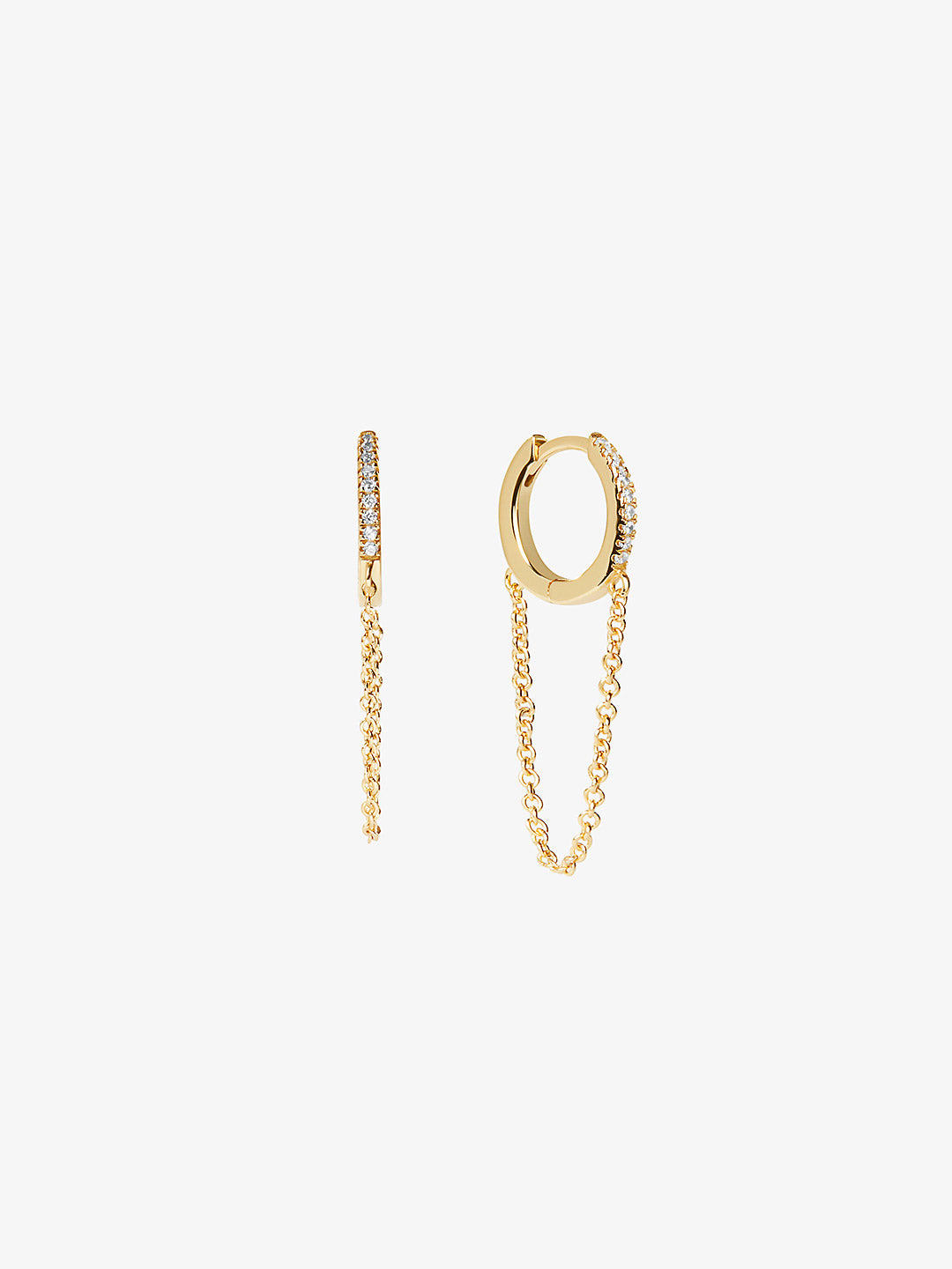 Ana Luisa Jewelry Earrings Chain Huggie Hoops Lou Silver
