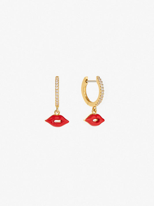 Ana Luisa Jewelry Earrings Drop Charm Earrings Kiss Huggies Gold