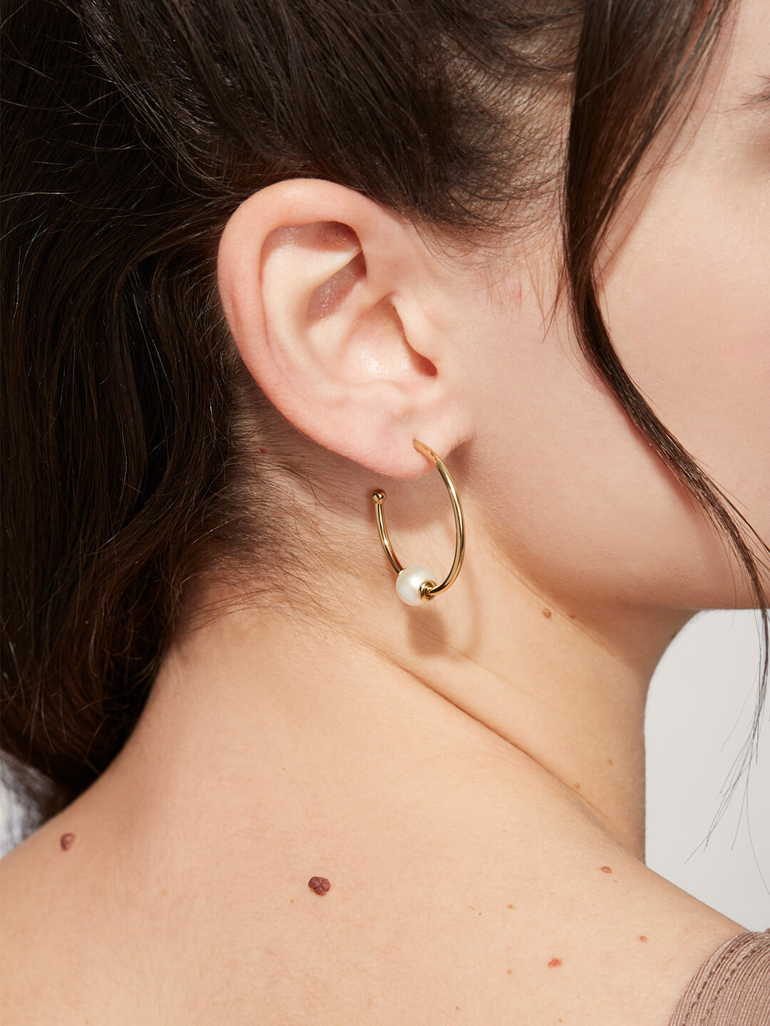 Ana Luisa Jewelry Earrings Hoop Earrings Endless Pearl Hoops Charis Gold