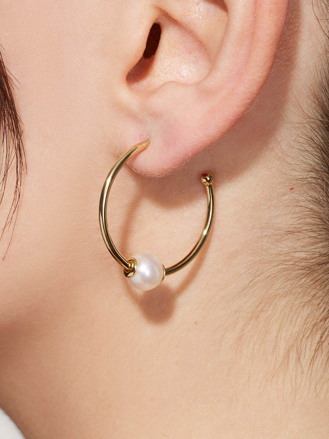 Ana Luisa Jewelry Earrings Hoop Earrings Endless Pearl Hoops Charis Gold
