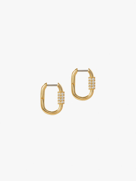 Ana Luisa Jewelry Earrings Hoop Earrings Gold Hoop Earrings Rox Pave Bead Silver
