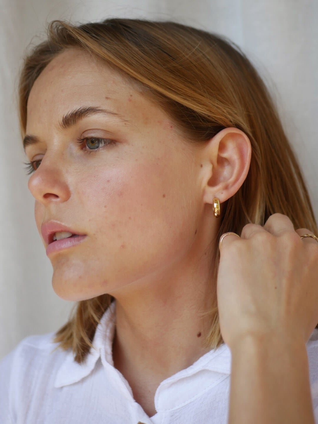 Ana Luisa Jewelry Earrings Hoop Earrings Mini Wide Hoop Earrings Kian Silver