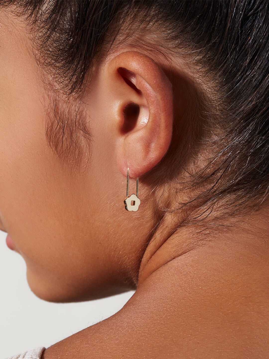 Ana Luisa Jewelry Earrings Hoops Flower Safety Pin Earrings Sakura Silver