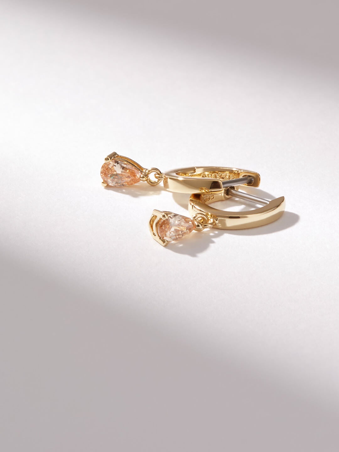 Ana Luisa Jewelry Earrings Huggie Hoop Mini Teardrop Earrings Emme Mini Champagne Gold