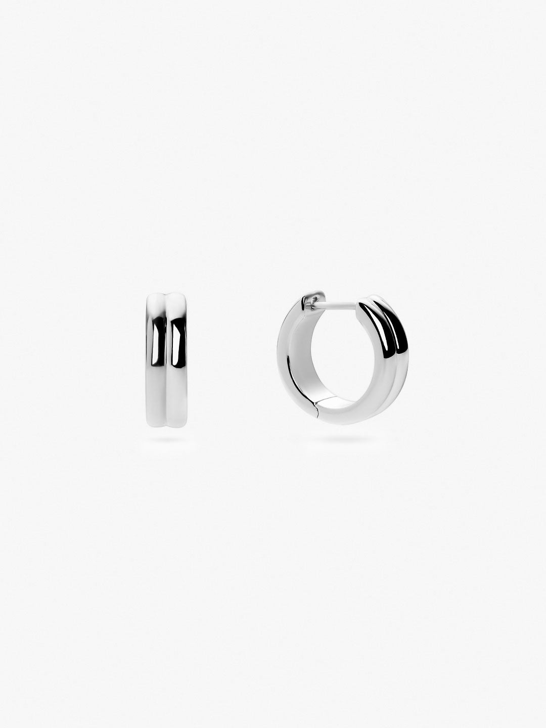 Ana Luisa Jewelry Earrings Huggie Huggie Hoop Earrings Asher Silver Rhodium