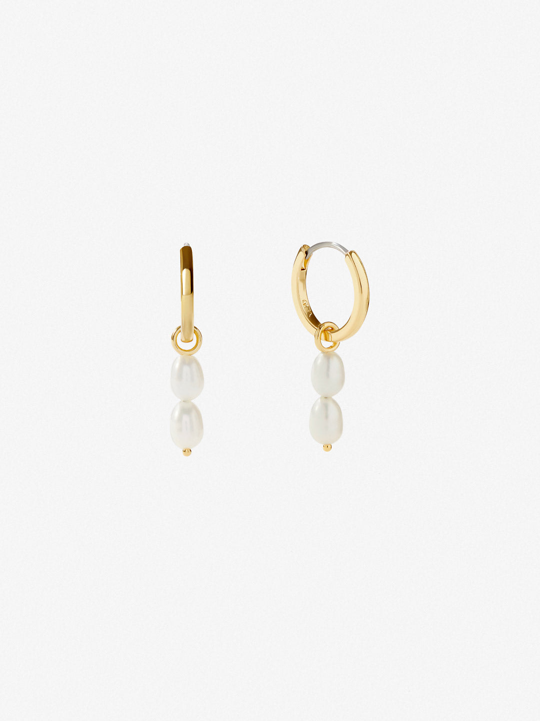 Ana Luisa Jewelry Earrings Huggie Pearl Huggie Hoops Double Frida Gold
