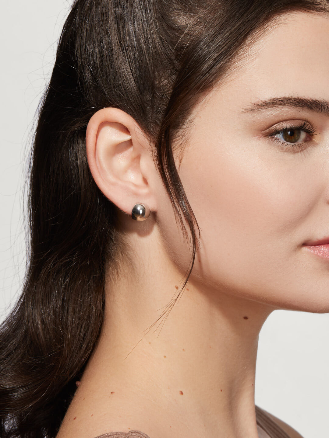Ana Luisa Jewelry Earrings Huggies Silver Sphere Hoop Earrings Mini Abby Silver